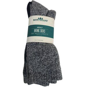 NWT Northeast Outfitters 4 Pair Adult Hiking Socks Grey Black Sz M 8-13, W 10+